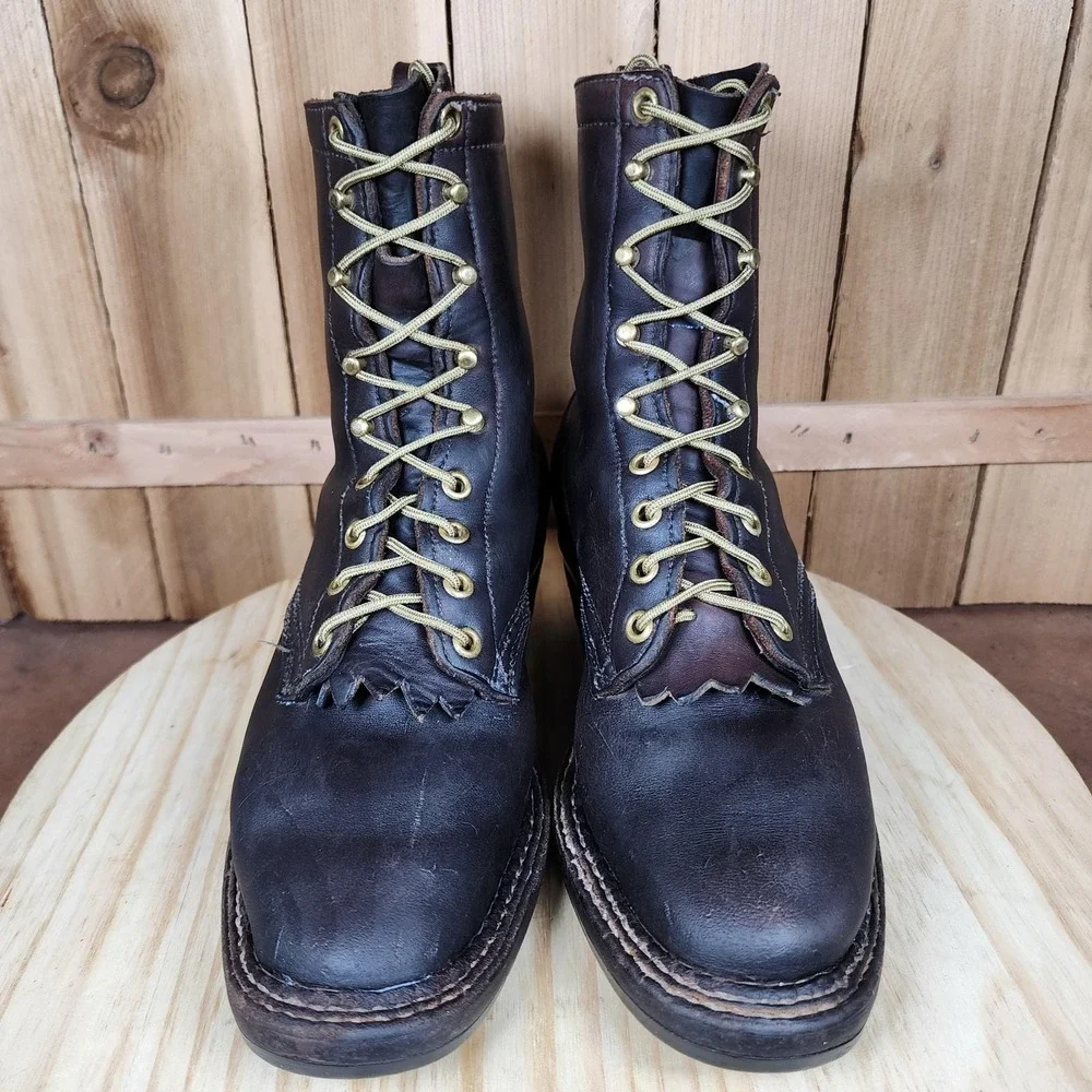 Hathorn Boot Mfg‎ Packer Boots Mens Size 6.5 A Brown Leather Vibram Work USA